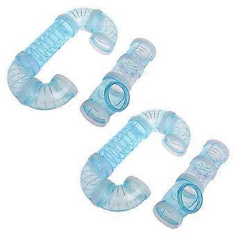 Blue Hamster Tube 2-Pack External Pipe DIY Creative Connect Tunnel Cage Space Expand Toys