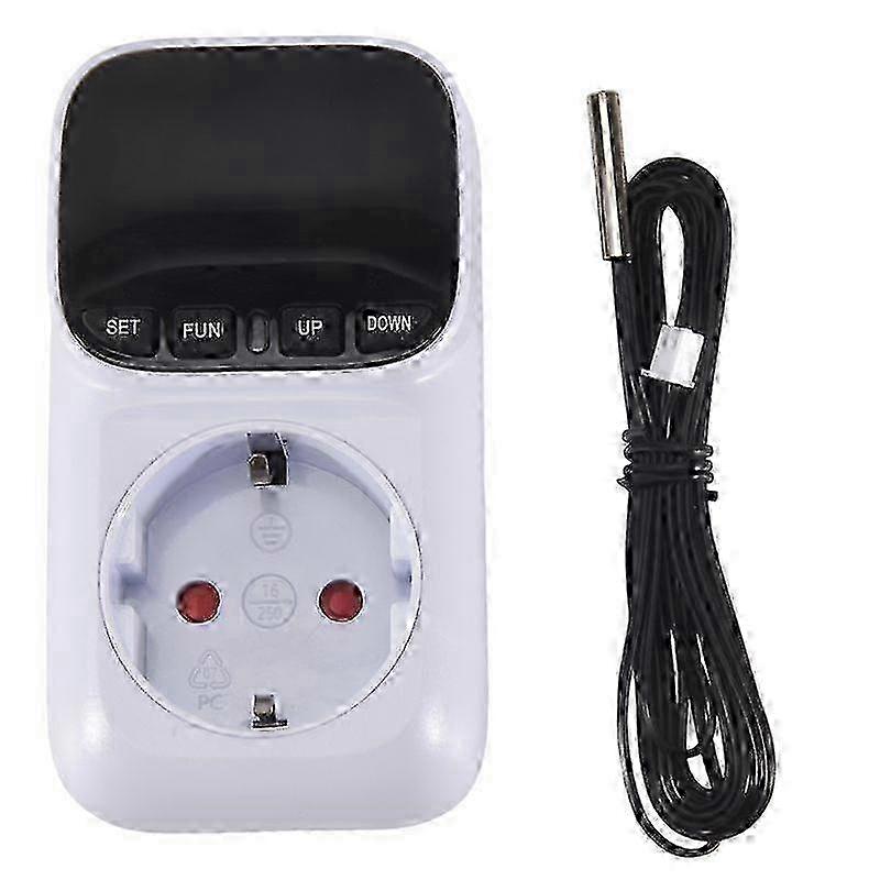 Temperature Controller 16A EU Plug Digital Thermostat with Time Sensor compatible with Heating Cooling