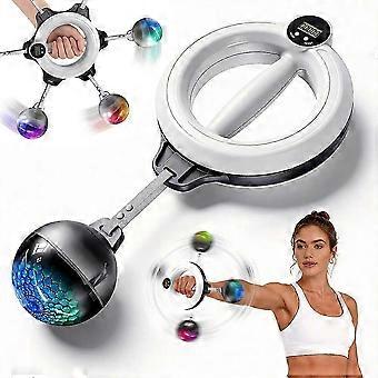 Ejercitador de antebrazo giroscópico con luz LED, equipo de entrenamiento portátil para fortalecer el agarre y entrenar el antebrazo, fortalecedor de muñeca para hombres y mujeres.
