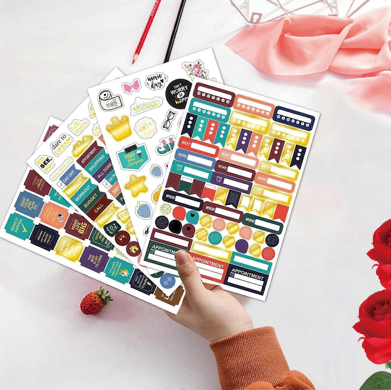 Business Theme Hot Stamping Plan Sticker Note Post 4 Sets
