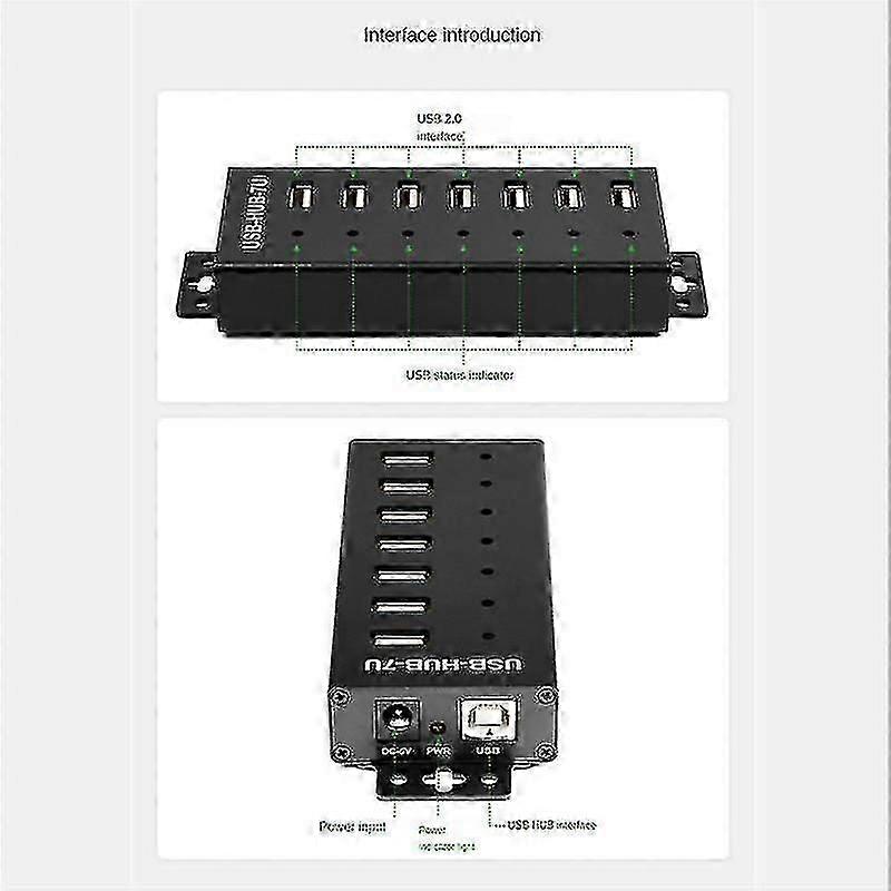 Industrial Grade 7-port Usb Usb2.0 Multi Interface Adapter Us Plug