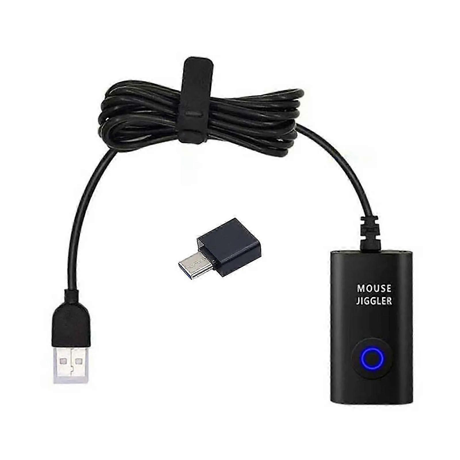 USB Type-C Mouse Jiggler Automatic Computer Mouse Mover Dual-function Mouse Shaker with ON/OFF Switch for Computer Awakening