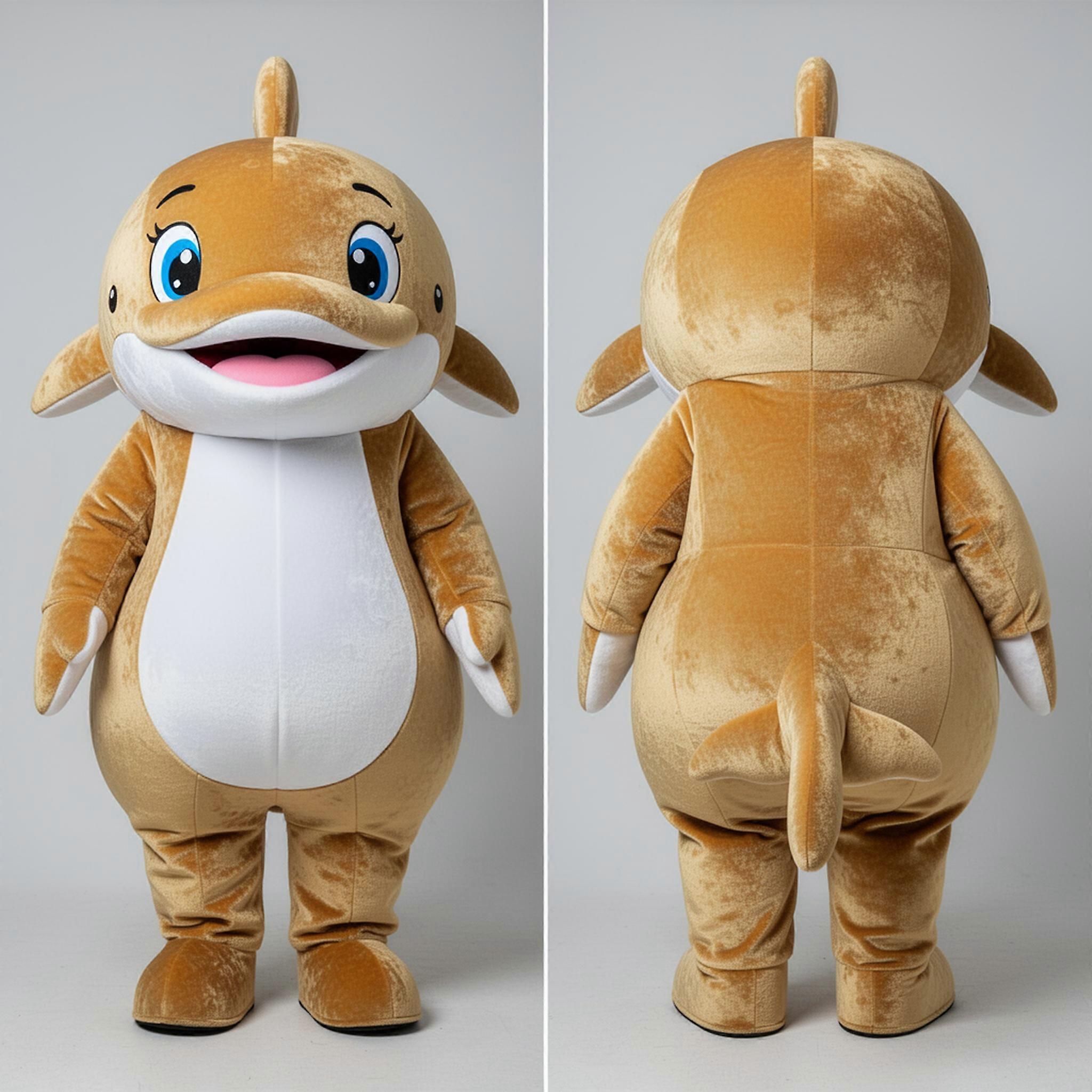 MASTICOT Golden Plush Whale Mascot