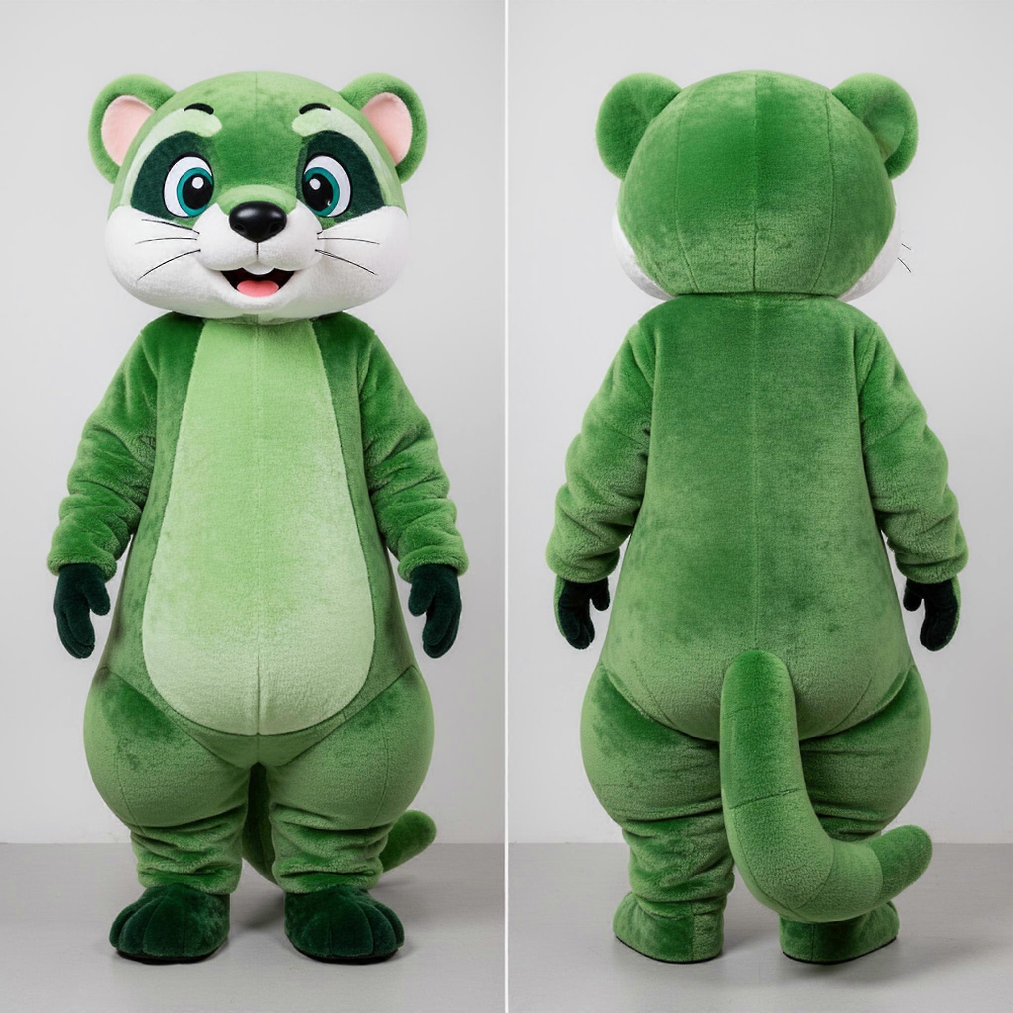 MASTICOT Emerald Green Playful Ferret Mascot