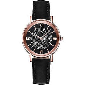 Women's Leather Strap Watch Classic Casual Design Quartz Movement Ladies Dress Wristwatch