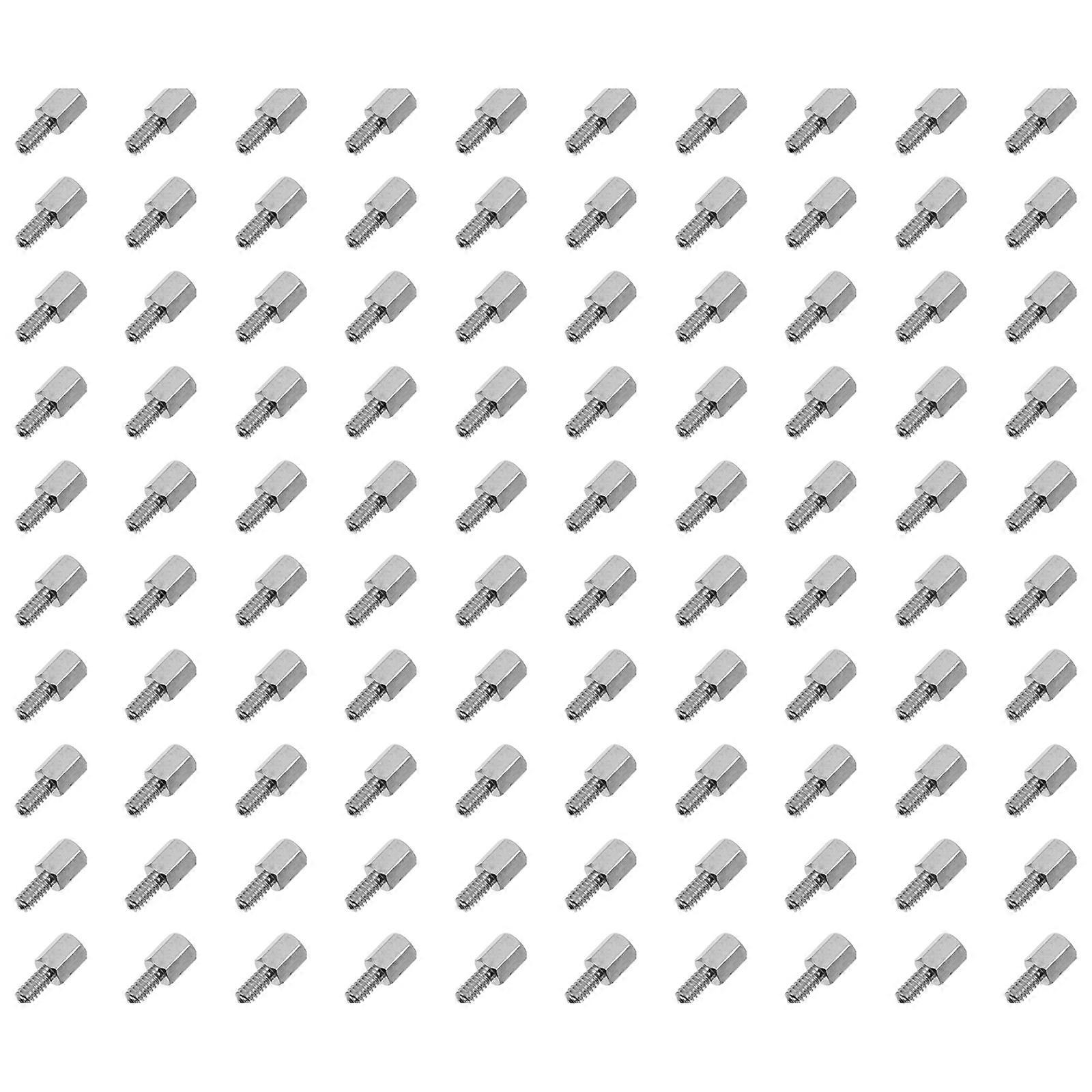 Copper Standoffs Hexagon Pillar for Pcb Board Mounting 100Pcs Silver