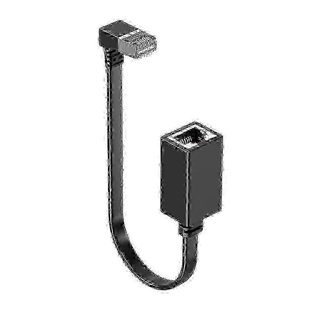 90 Degree Right Angle CAT7 Ethernet Extension Cable, RJ45 for PC.