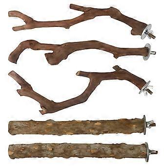 Natural Wood Bird Cage Perches, Platform Perch Accessories For Parrots, Functional Cage Accessories For Budgies, Cockatiels And Small Parrots