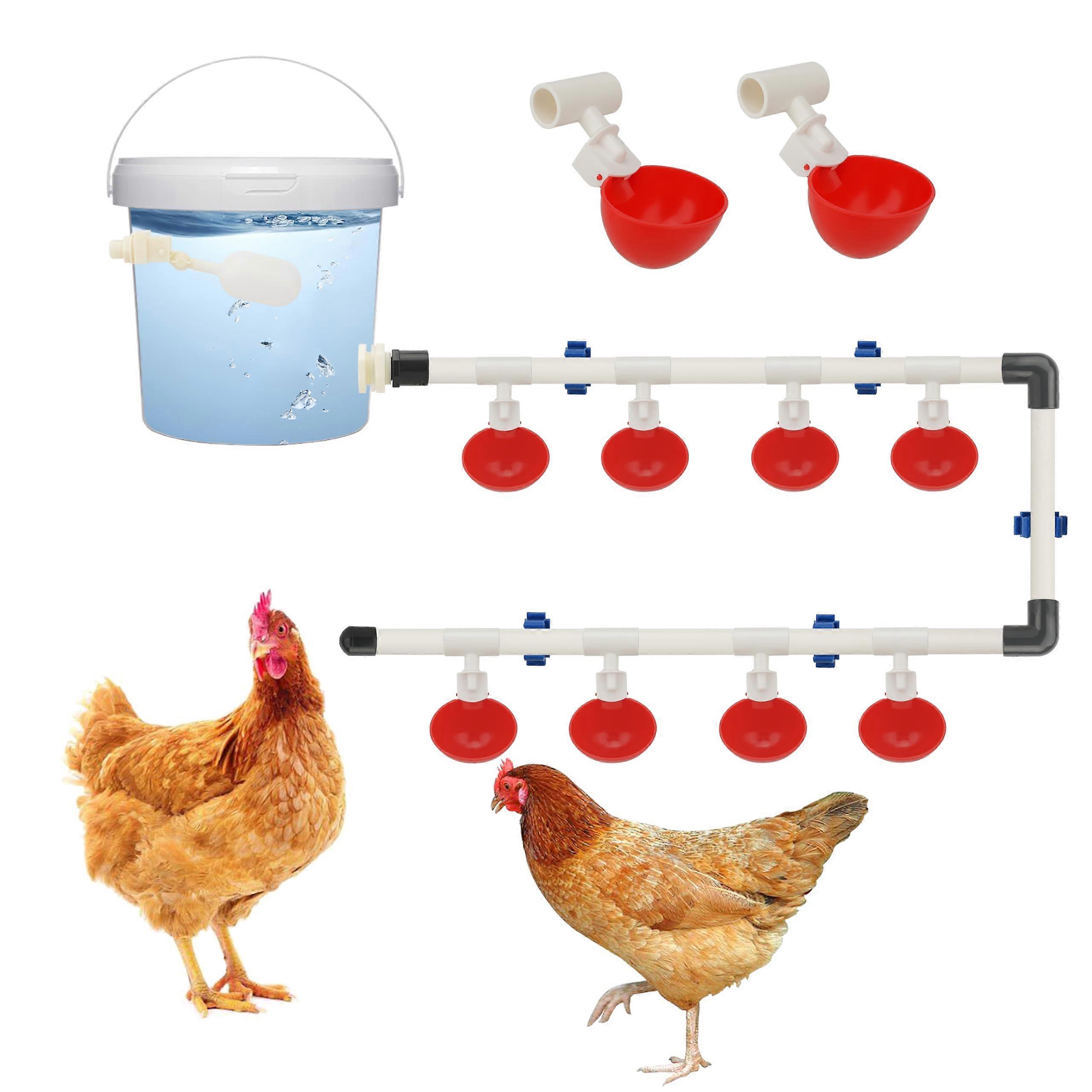Automatic Chicken Waterer with Float Valve, Easy DIY Poultry Drinking System for Backyard Coop