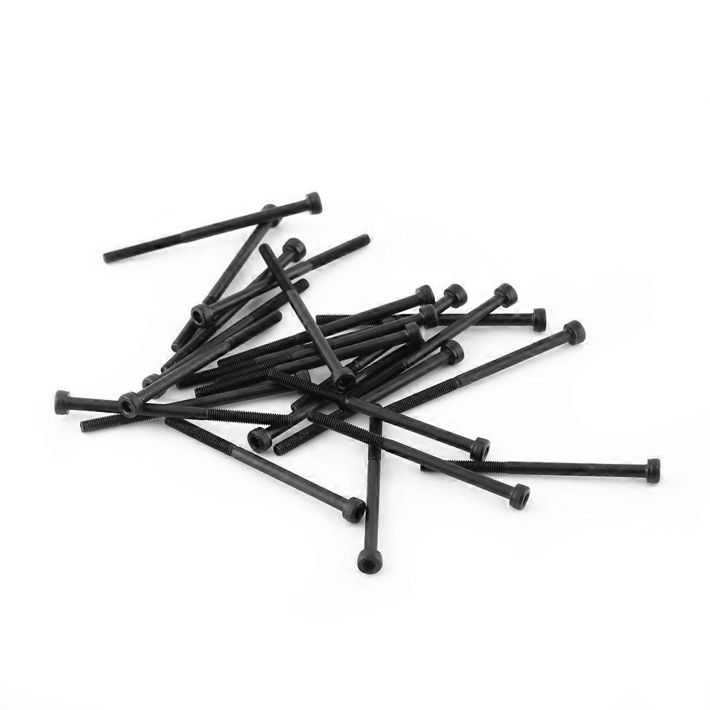 M3 Black Hex Socket Cap Head Screw Bolt Set (M3*50mm,Partially Threaded,24pcs) YEMAA