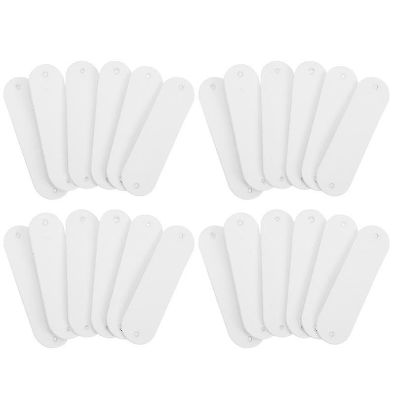 4.5X1.2cm White Sew-in Labels 100pcs Handmade Leather Labels Diy Blank Clothing Hat Labels Replaceme