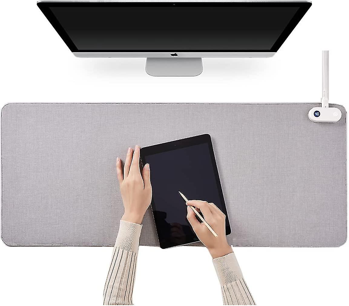 Automatic Shut Down Warm Desk Pad, 3 Speeds Heated Desk Mat, Electric Heating Pad, Large Gaming Mouse Pad, Foot Warmer Pad for Home Office, Table Warm