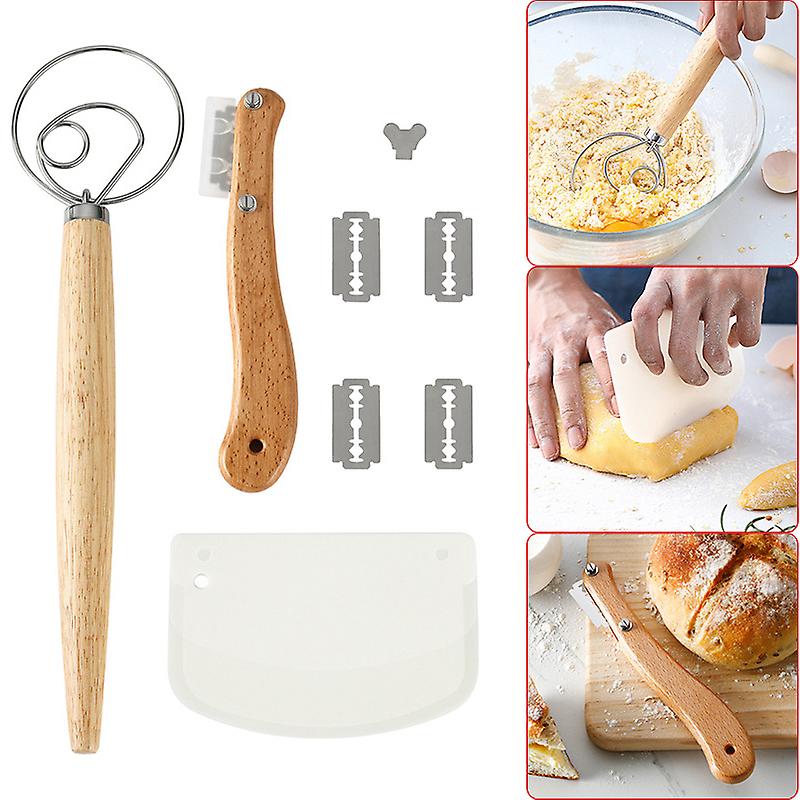 Bread Baking Tool Set Bread Scraper Dough Whisk Dough Scraper for Bread Cake Pizza New