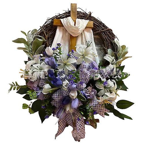 Chicken And Easter Eggs Wall Wreath Natural Decoration For Easter And Spring
