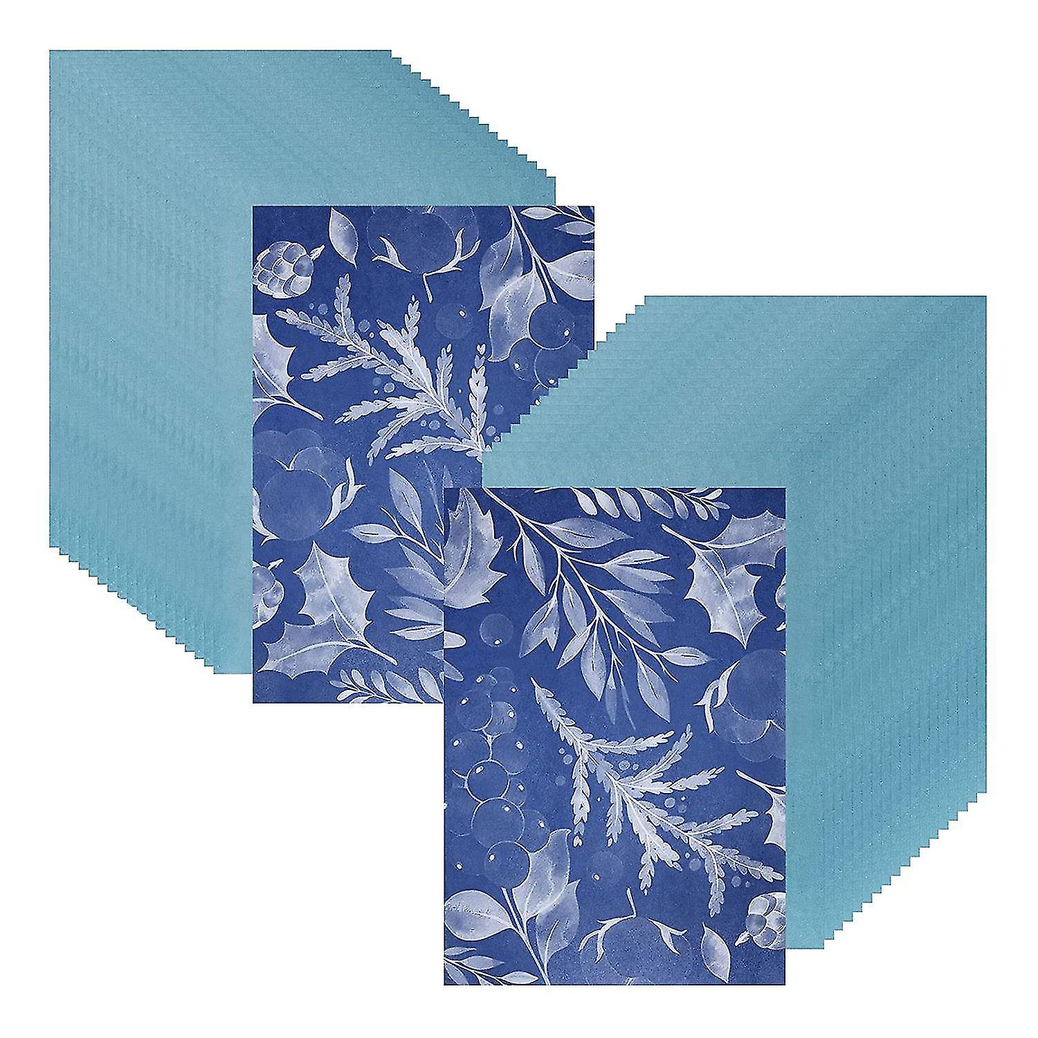 50 Sheets Sunprint Paper Kit White Blues Paper High Sensitivity Paper Diy Printing Paper(a4/8.27 X