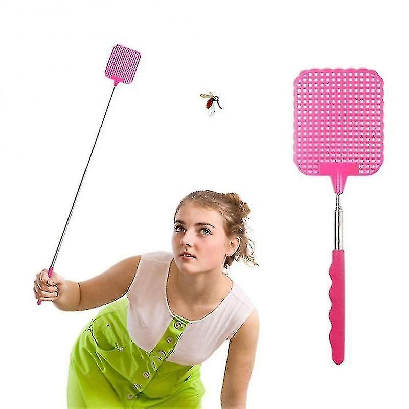 Plastic Flyswatter Adjustable Fly Swatters Telescopic Home Long Handle Flapper Insect Killer Whole