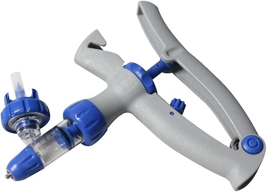 Animal Syringe Injector, 2mlautomatic Continuous Syringe For Chicken Duck Pig Cow Sheep Veterinary Tool ( No Oil, No Needle)