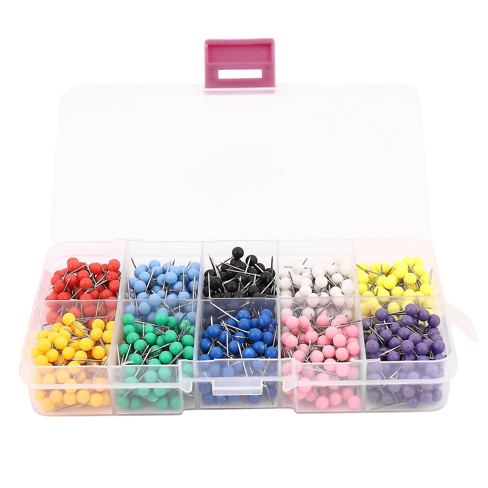 1000 Pieces 1/8 Inch Map Push Pins Map Tacks With Plastic Round Heads And Steel Needle Points 10 Co