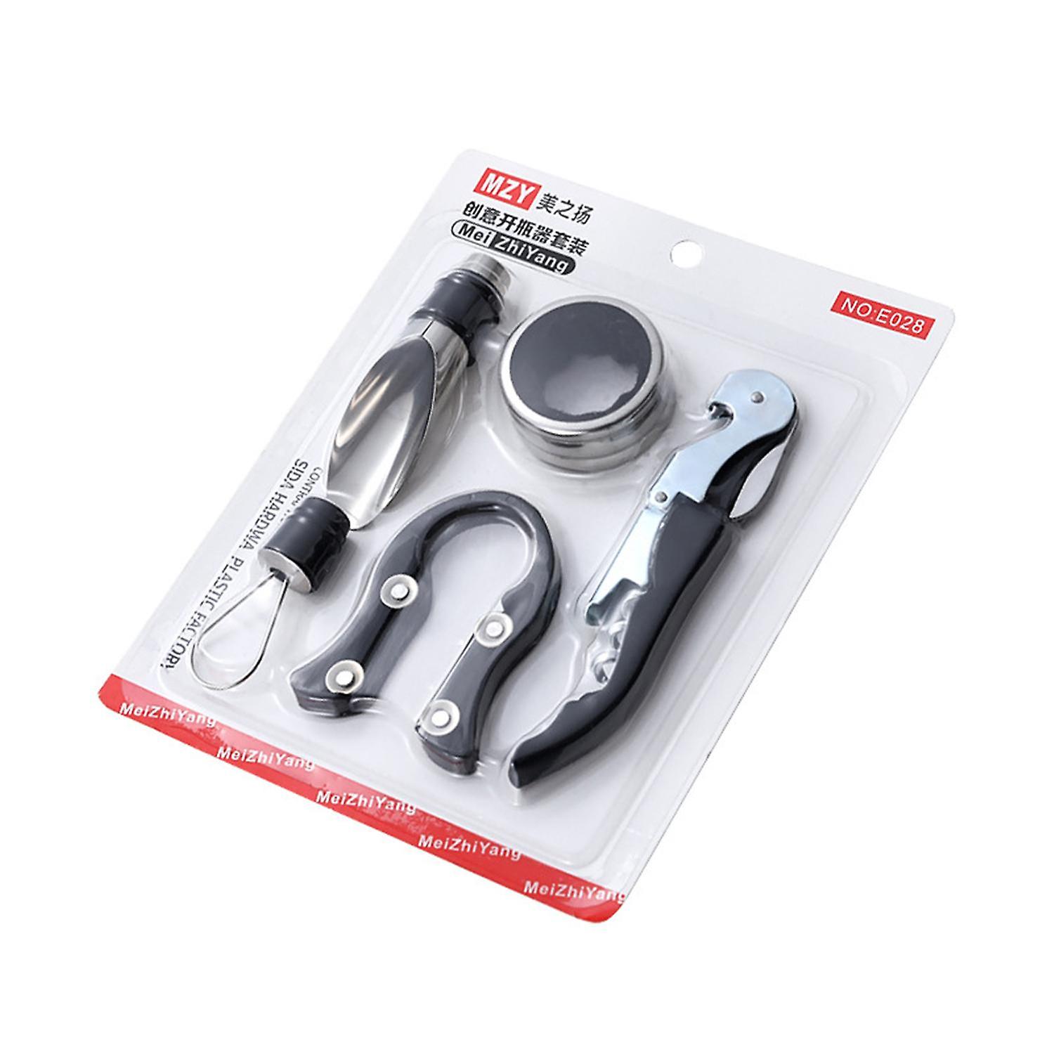 1 Set Wine Opener Safe to Use Fast Remove Labor-saving Wing Corkscrew Wine Cork Opener with Stopper 