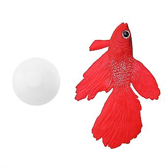 Aquarium Decoration Funny Artificial Silicone Small Fish Fish Tank Ornament Red Betta Fish