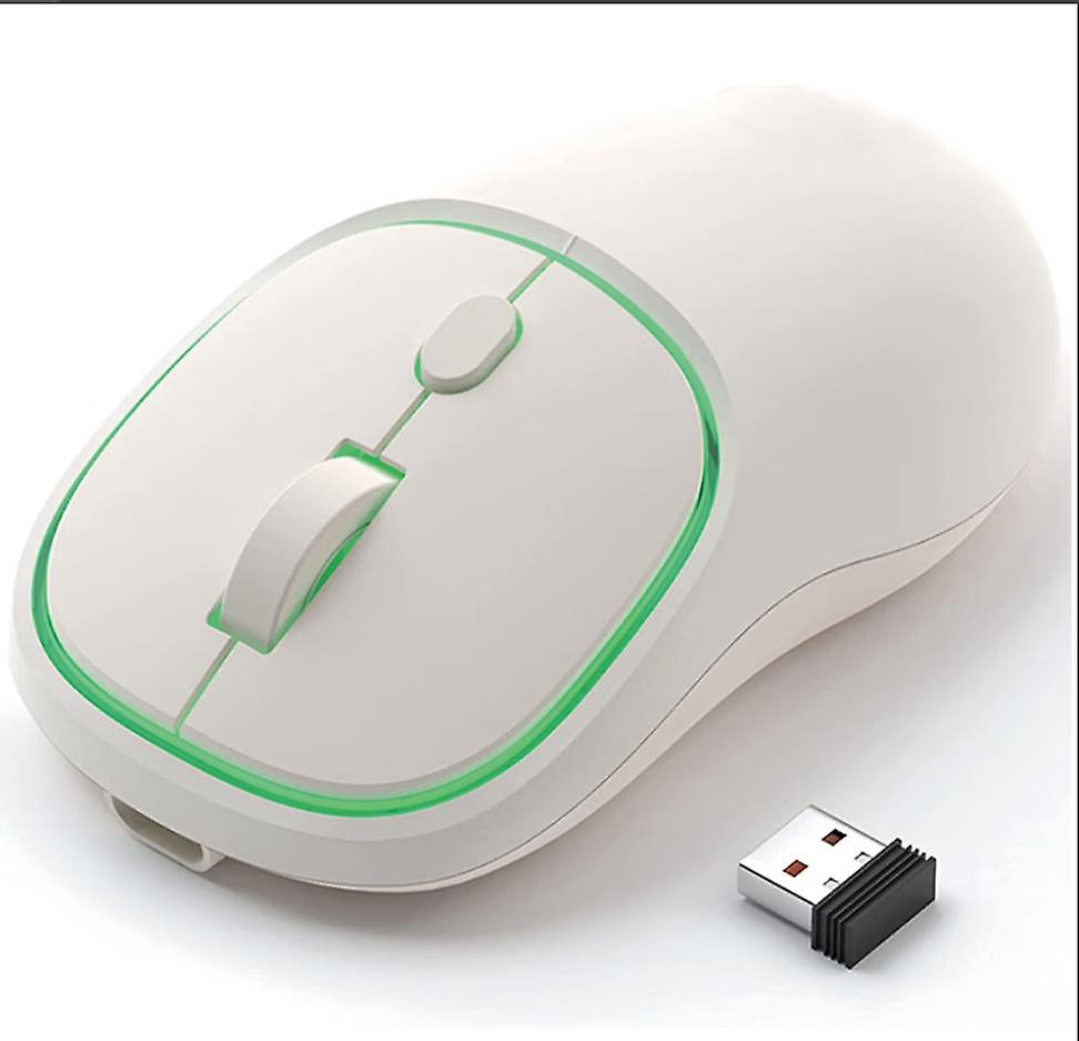 Rechargeable Wireless Mouse, Quiet Computer Mouse, 2.4g Stable Wireless Mouse With Led Light, Portable Type-c Mouse With Port For Windows, Mac, Comput