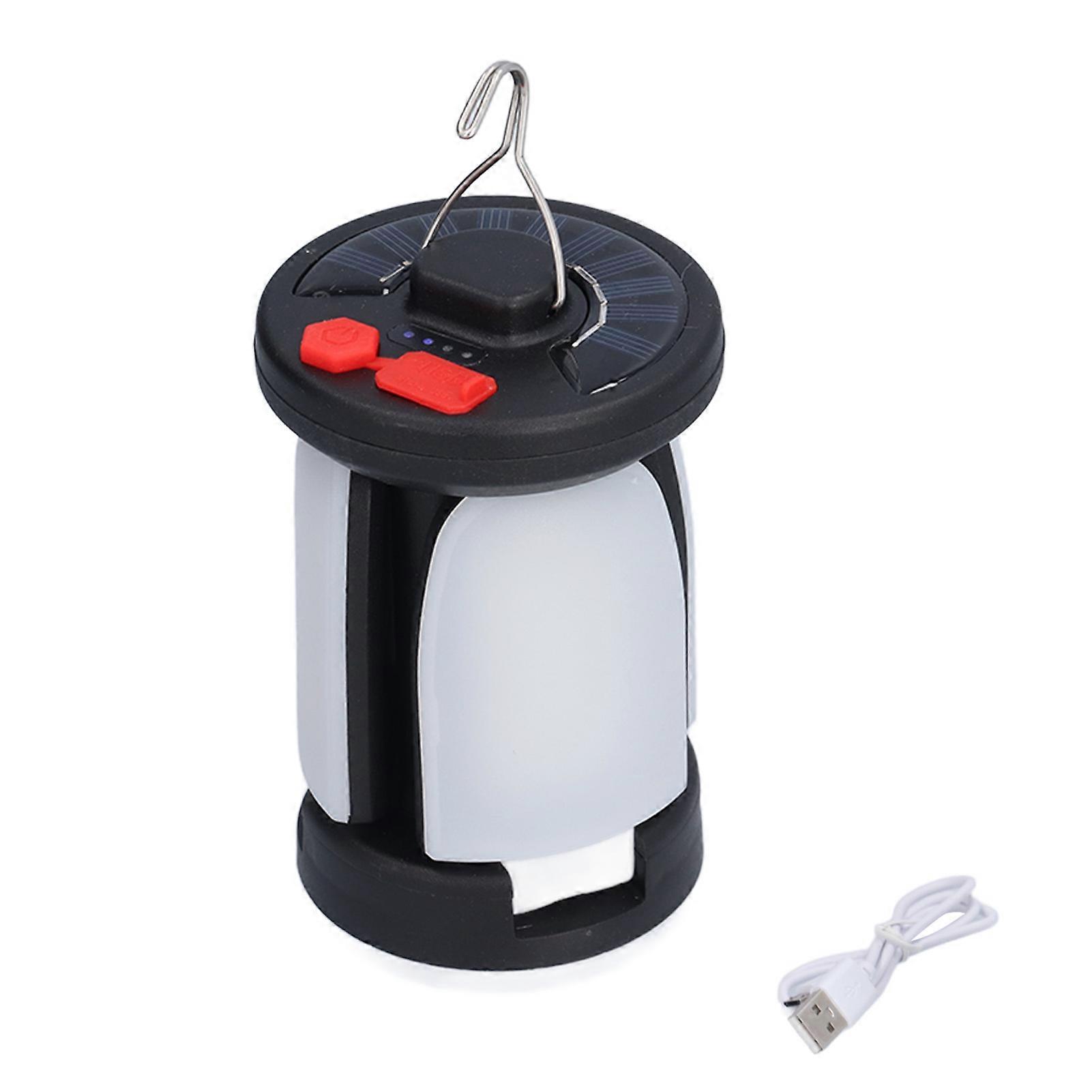 Collapsible Solar-Powered LED Camping Lantern with USB Charging and 6 Light Modes