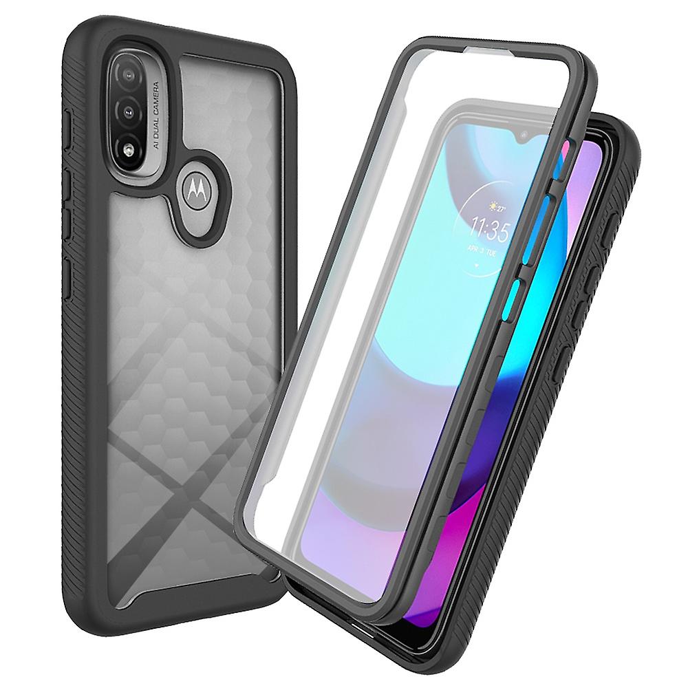 For Motorola Moto E20 Phone Case PC + TPU + PET Screen Protector Full Coverage Hybrid Cover