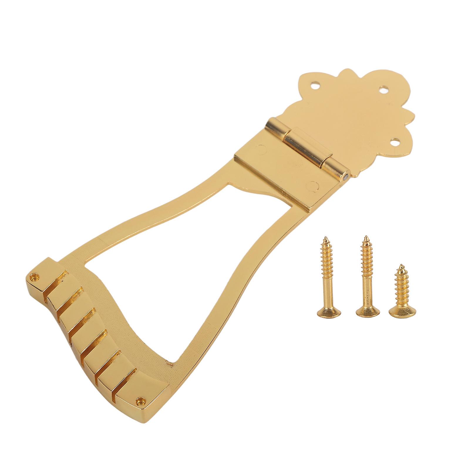 Gold Bridge Tailpiece for Hollow Archtop Jazz Guitar, Musical Instrument Accessories