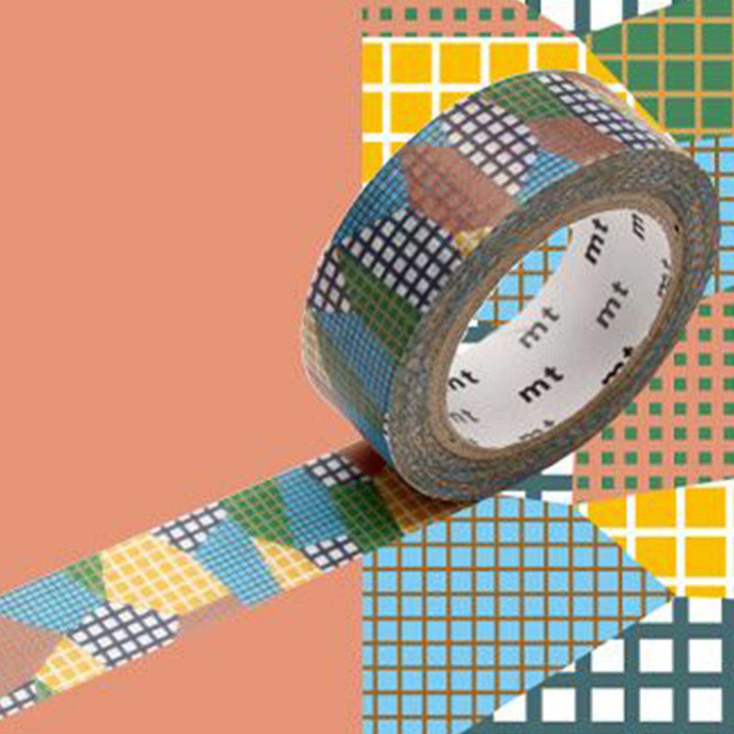 Masking tape collage squares - Multicolor - 1,5 cm x 7 m