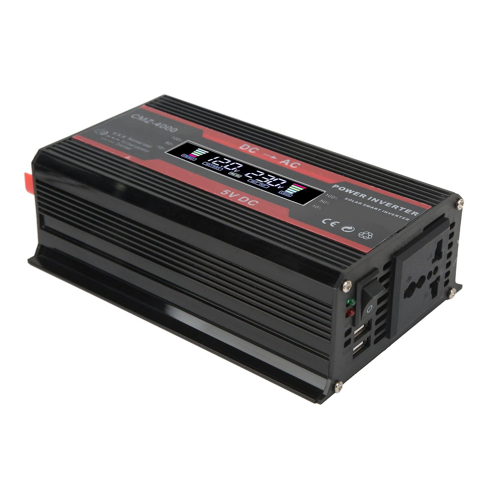 300W Modified Sine Wave Inverter Dual USB Ports 4.2A Fast Charging Car Power Inverter with Color Digital Display 12V to 230V