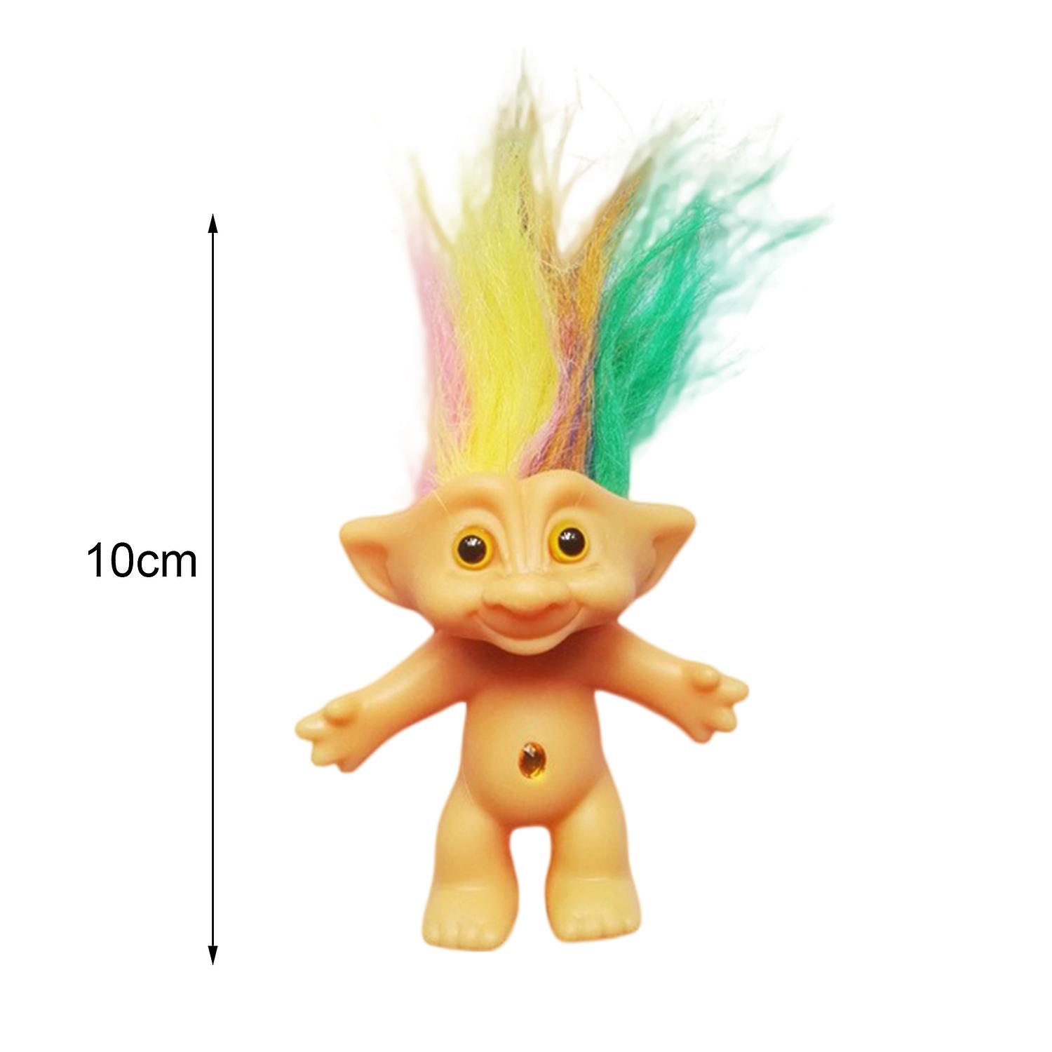 10cm Troll Doll Model Colored Long Hair Dam Doll Miniature Figurine ...