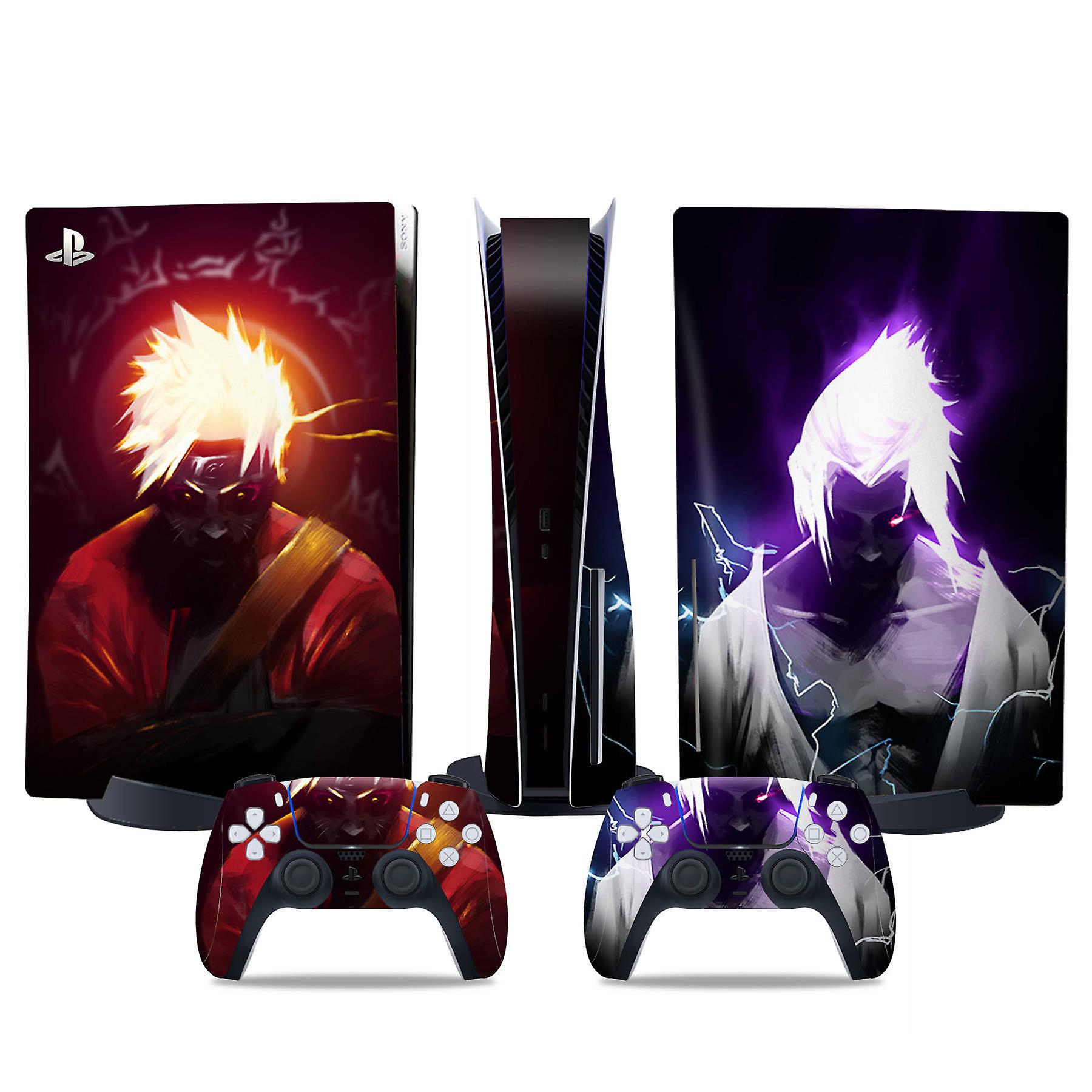 PS5 optical drive version sticker, cool PS5 skin, controller handle,for PS5 console and controller,NARUTO
