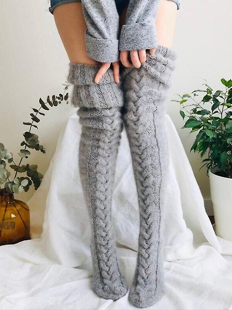 فوق الركبة تدفئة الساق جوارب الشتاء طماق التنانير الجوارب عالية الجوارب التمهيد