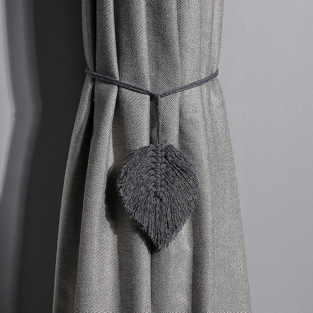 2 Piece Boho Tiebacks Leaves Macrame Cotton Curtain Holder Curtain Holder Beige Drawstring Curtain C