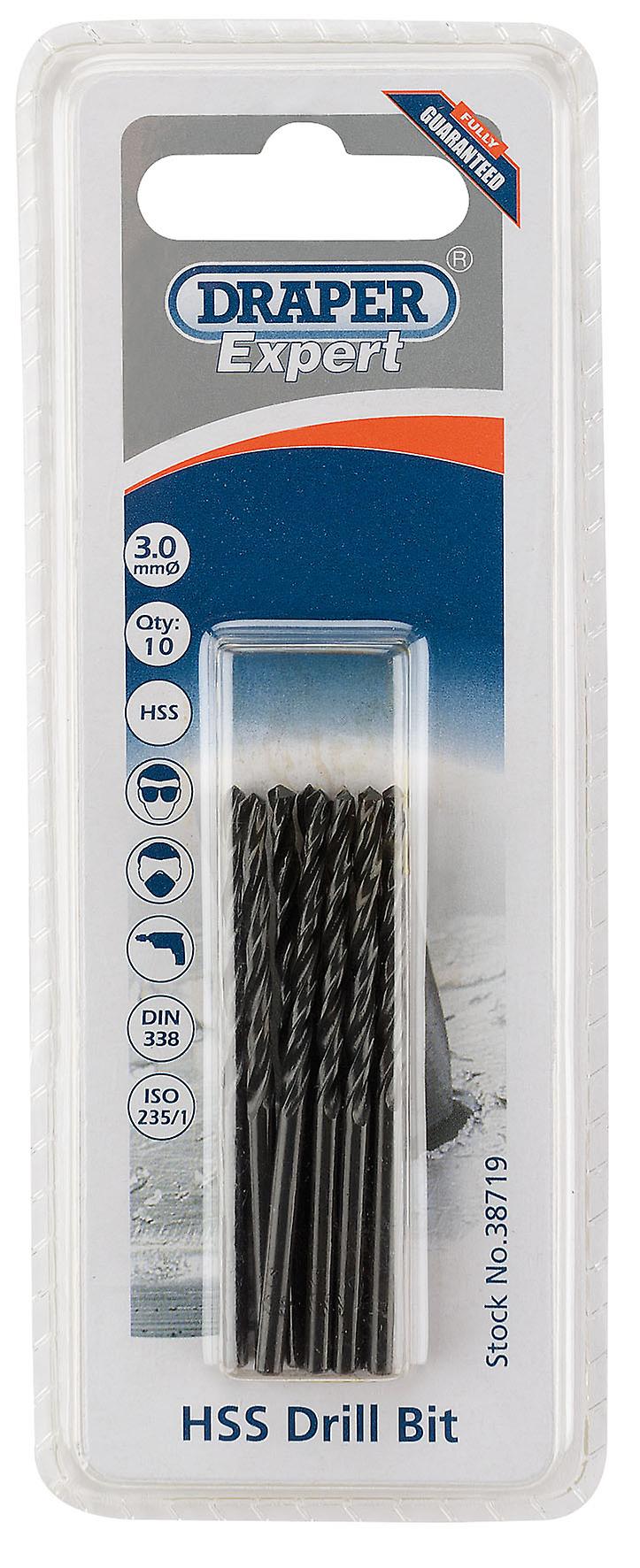Draper 38719 Expert 3.0mm HSS Drills Card Of 10