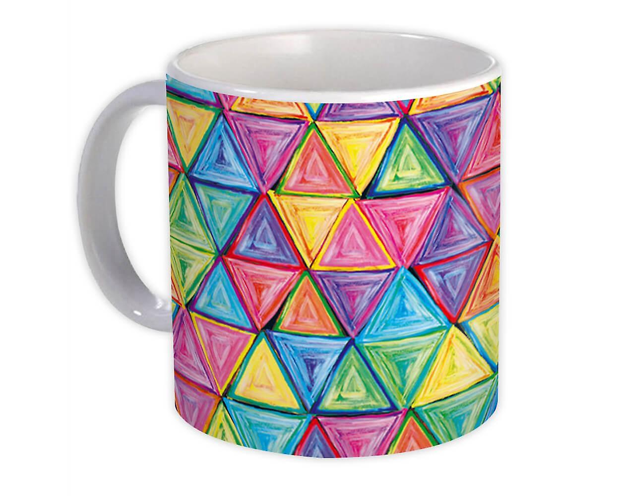 Gift Mug: Triangles Colorful Design