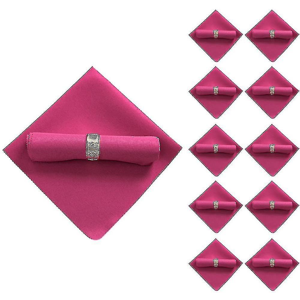 10pcs 48x48cm Polyester Cloth Napkins For Restaurant Wedding , Red