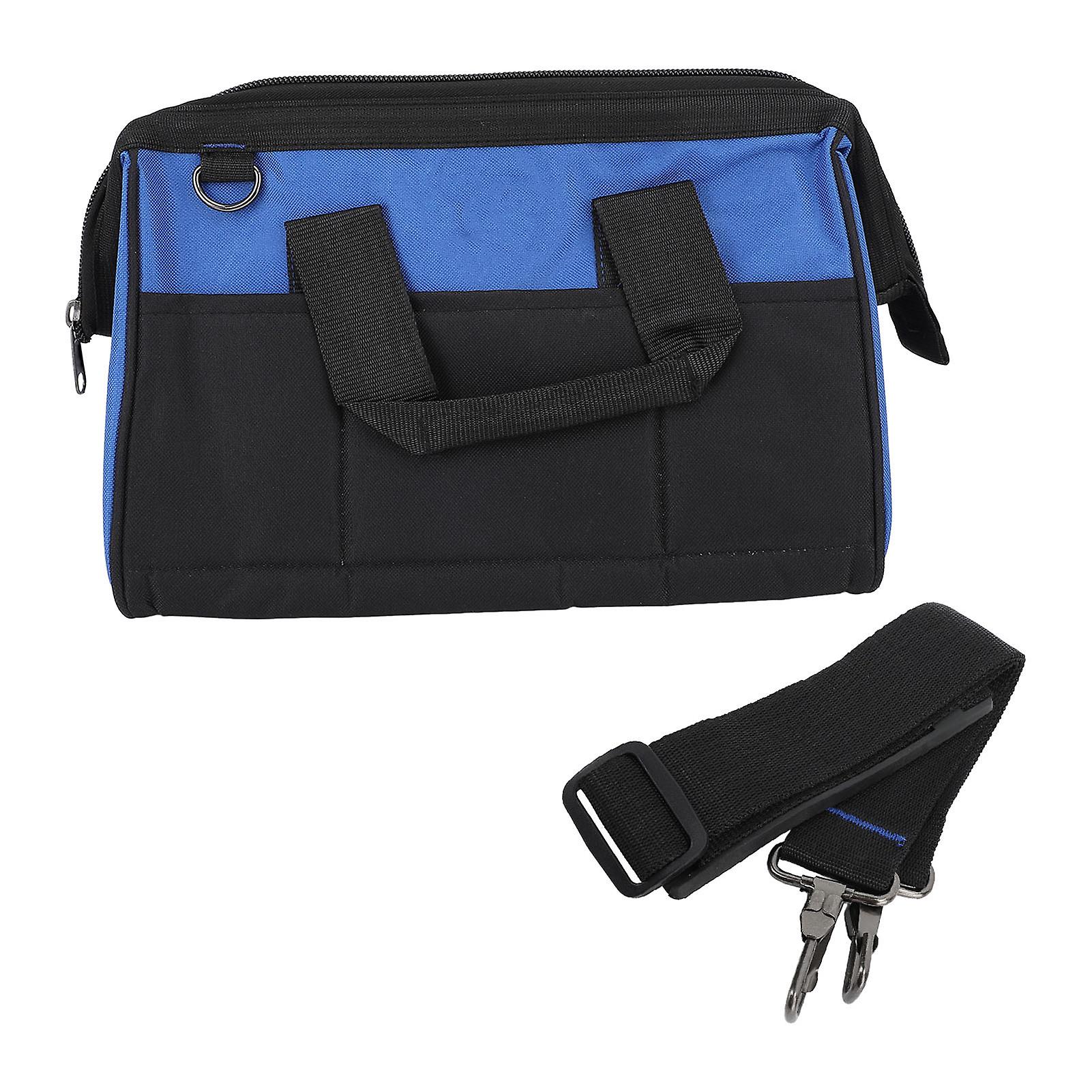 Wide Mouth Open Top Canvas Tool Bag with Large Pockets for Tools Storage and Organization