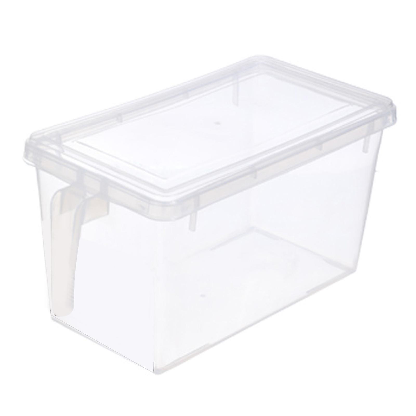 Stackable Rectangular Clear Food Container for Refrigerator, Food Storage Container with Lid and Handle