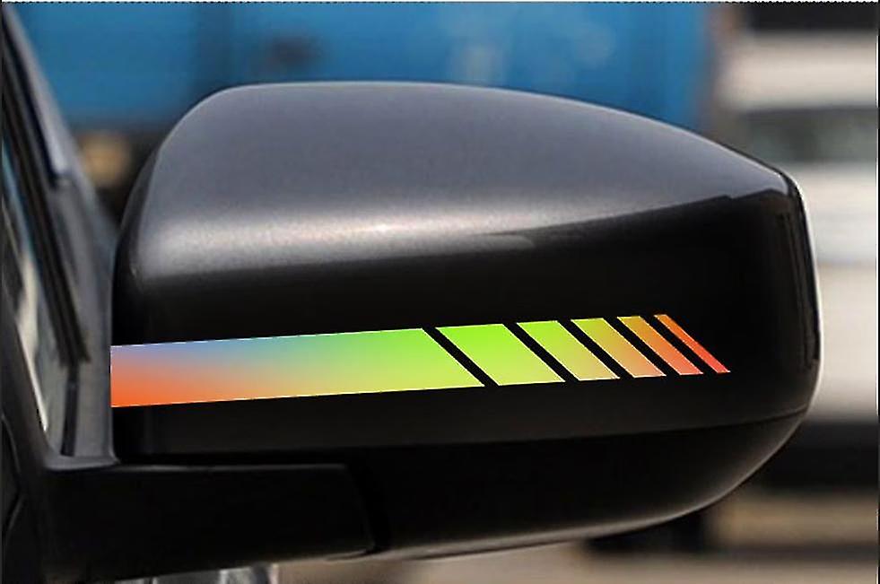 2 Pairs Car Rearview Mirror Stripe Design Sticker Pack (Color)