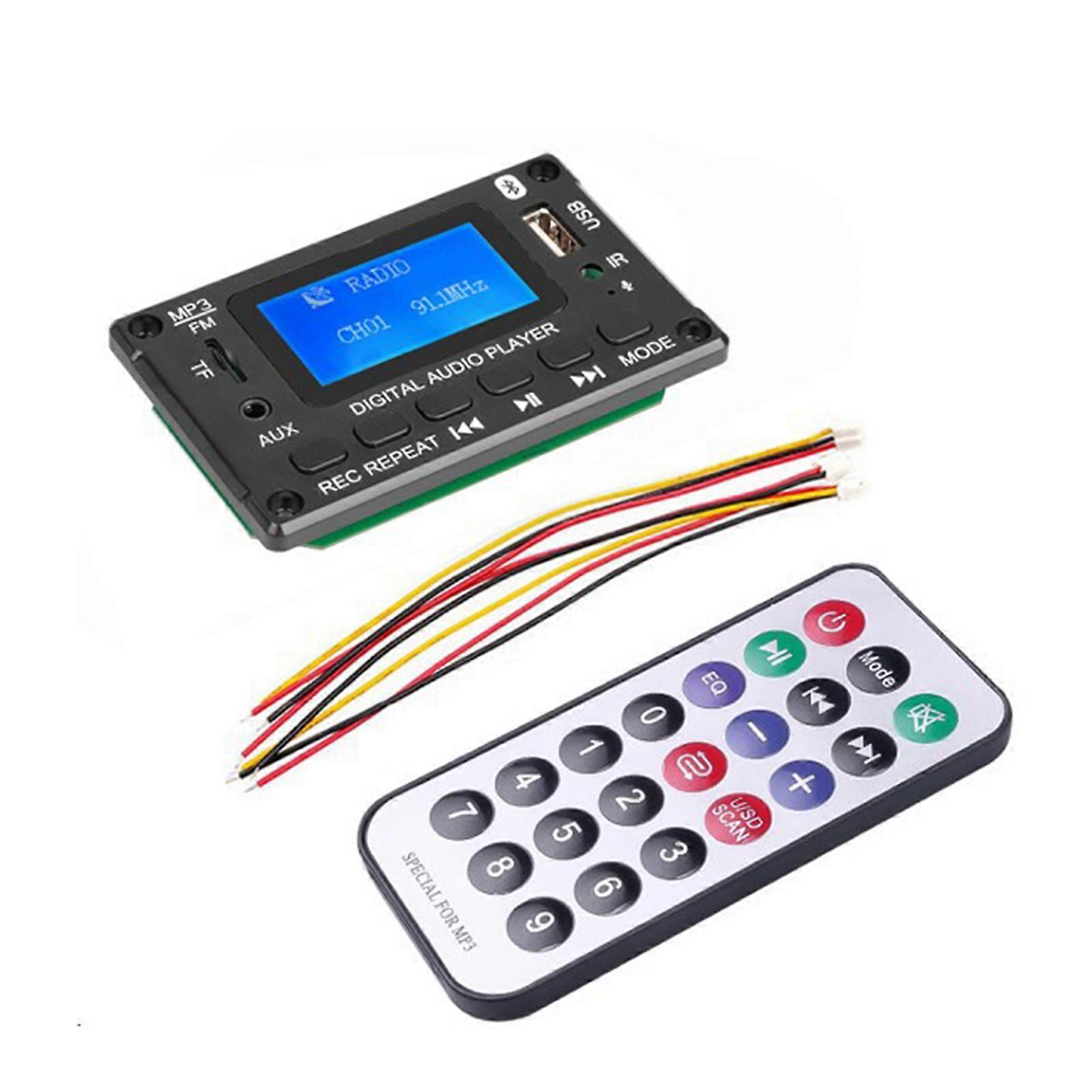 Bluetooth 5.0 MP3 WMA Decoder Board LCD Wireless Car Audio USB TF FM AUX Playeq fq