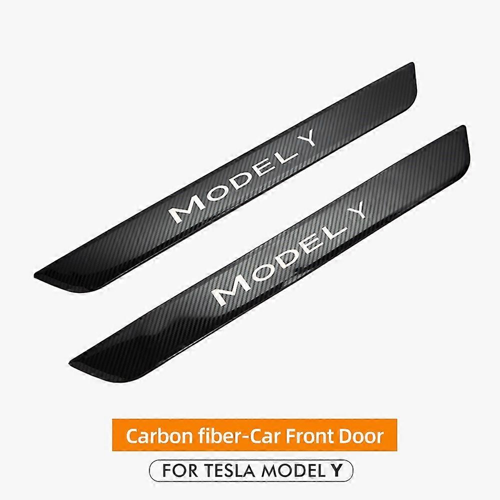 2023 Akcesoria Listwa ochronna na pedały Model Y Włókno węglowe 2022 ModelY Osłona do dekoracji progu drzwi do Tesli Model Y