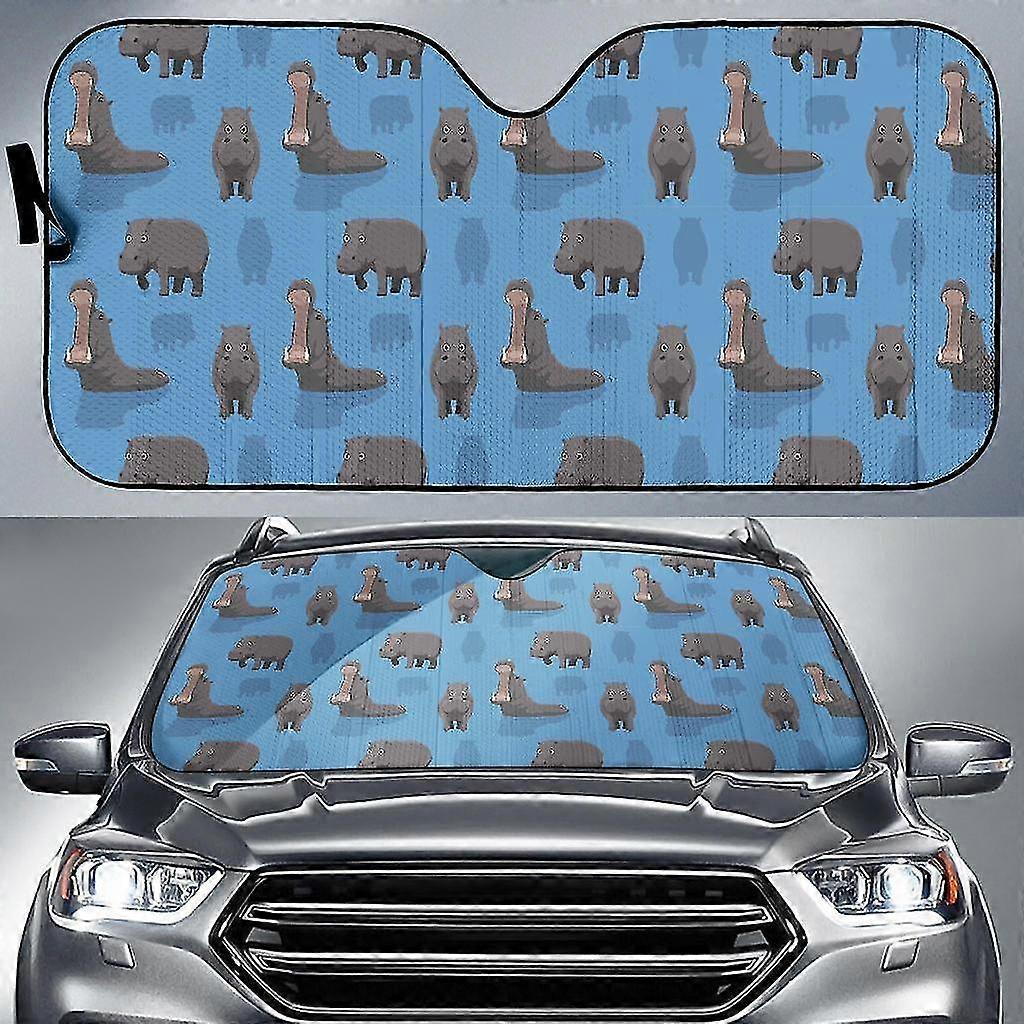 Exquisite Hippo Pattern Print Auto Sun Shade Car Windshield Window Cover Sunshade