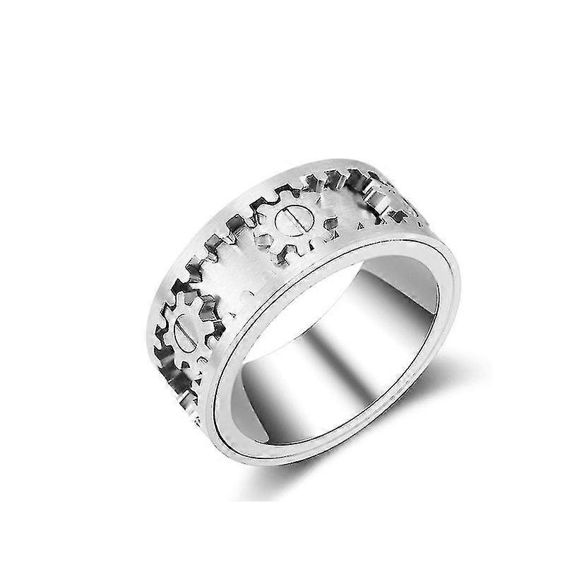 Gyfdym Rotating Gear Ring Stainless Steel Machinery Wind Designer Decompression Ring