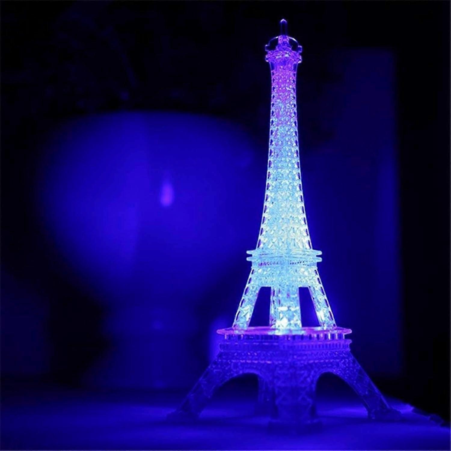 Eiffel Tower Nightlight Desk Bedroom Decoration LED Lamp Colorful Paris Fashion Style Acrylic 10 Inc