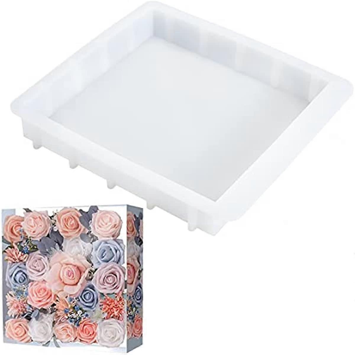 Large Square Mold 3000ml Cube Silicone Mold Swirling Making Tool Resin Casting Molds for Flowers Bouquet Preservation Resin Epoxy Making Candle Wax Ho