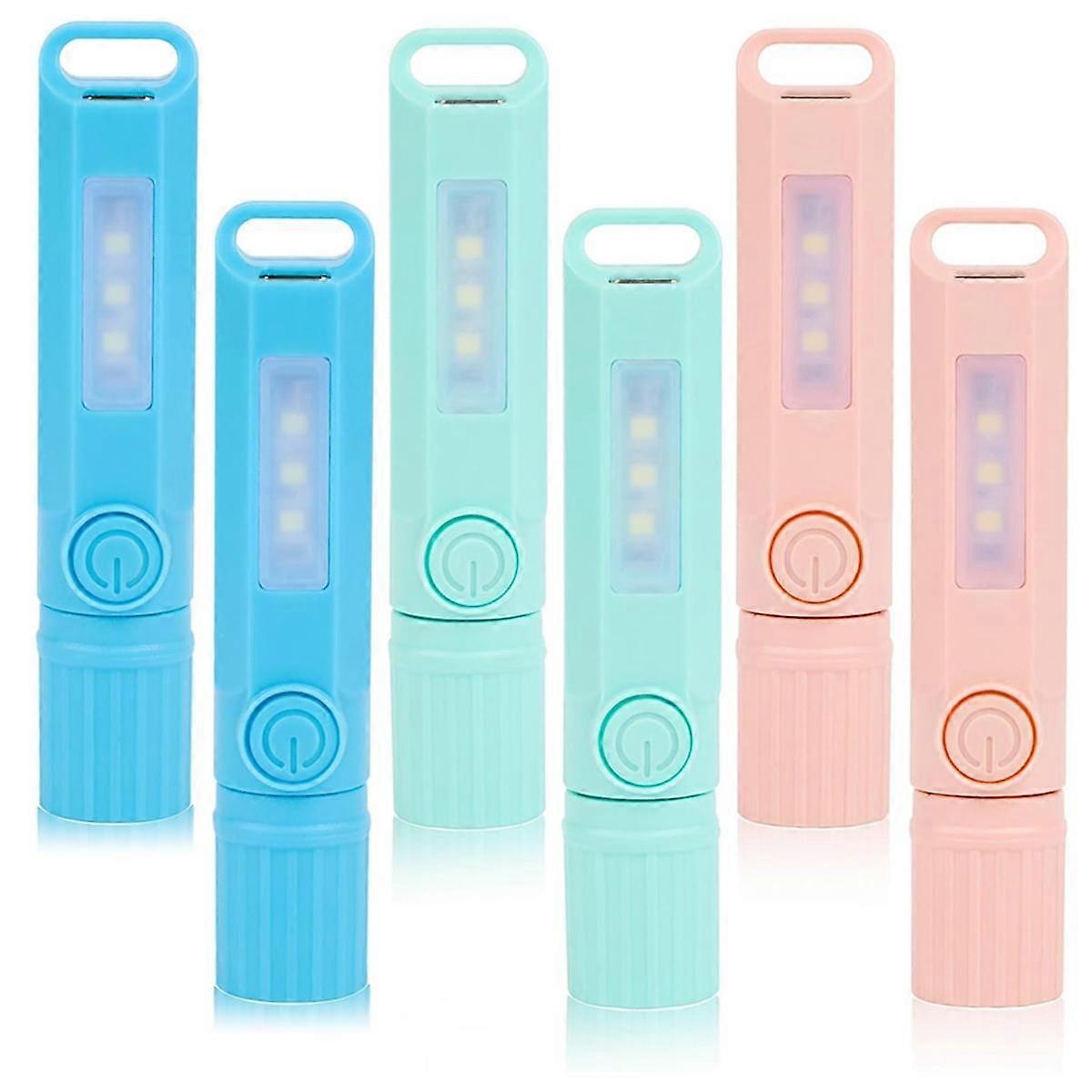 6 Pack USB C Rechargeable Mini Small LED Flashlights, Camping Lantern Combo Flashlight (6 Pack)