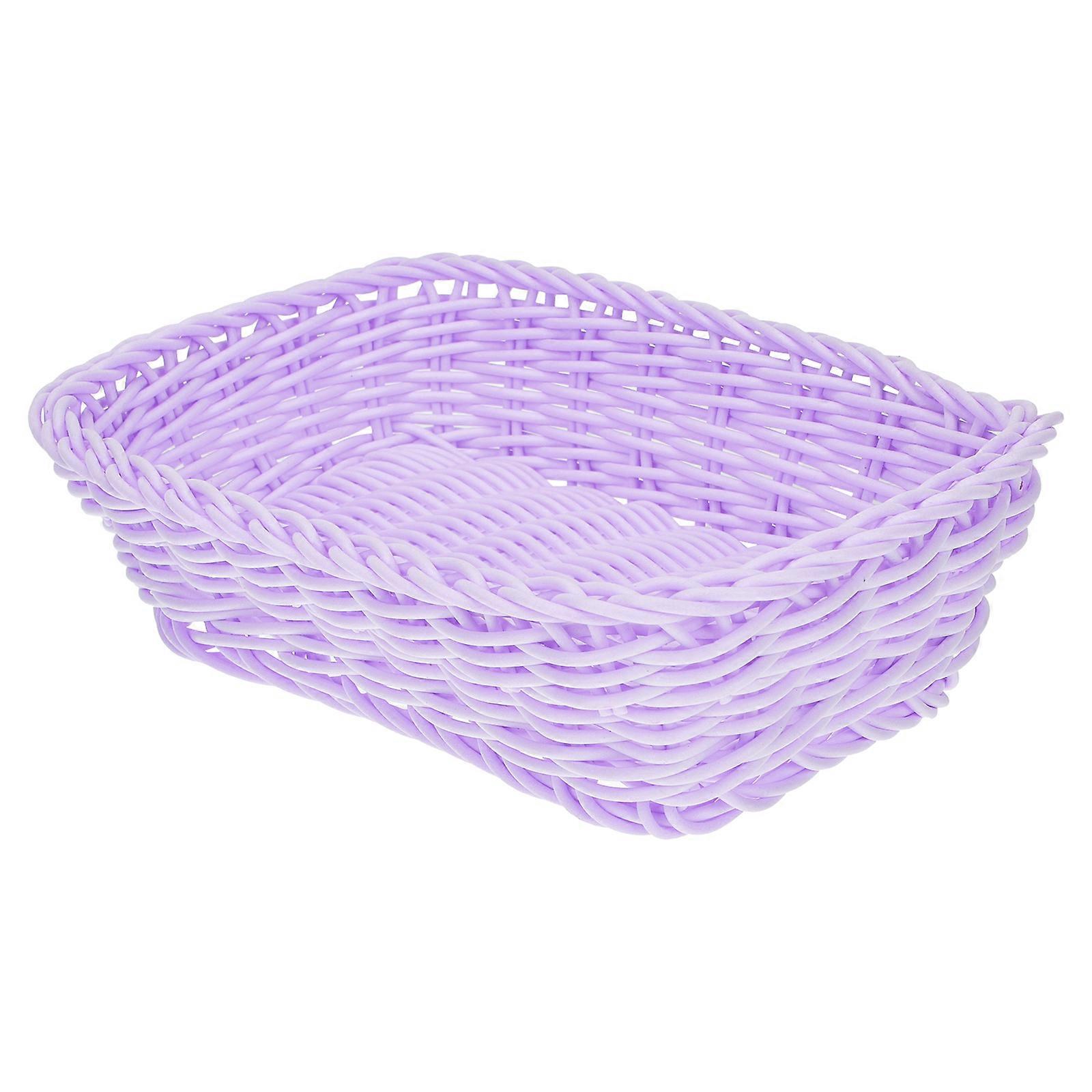 1pc Macaron Color Woven Storage Basket Table Clutter Basket Lovely Photo Prop