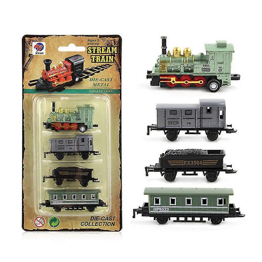Barn Pojkar Flickor Mini Simulering Ångtåg Pull-back Train Modell Diecasts Lokomotiv Playset Leksaker