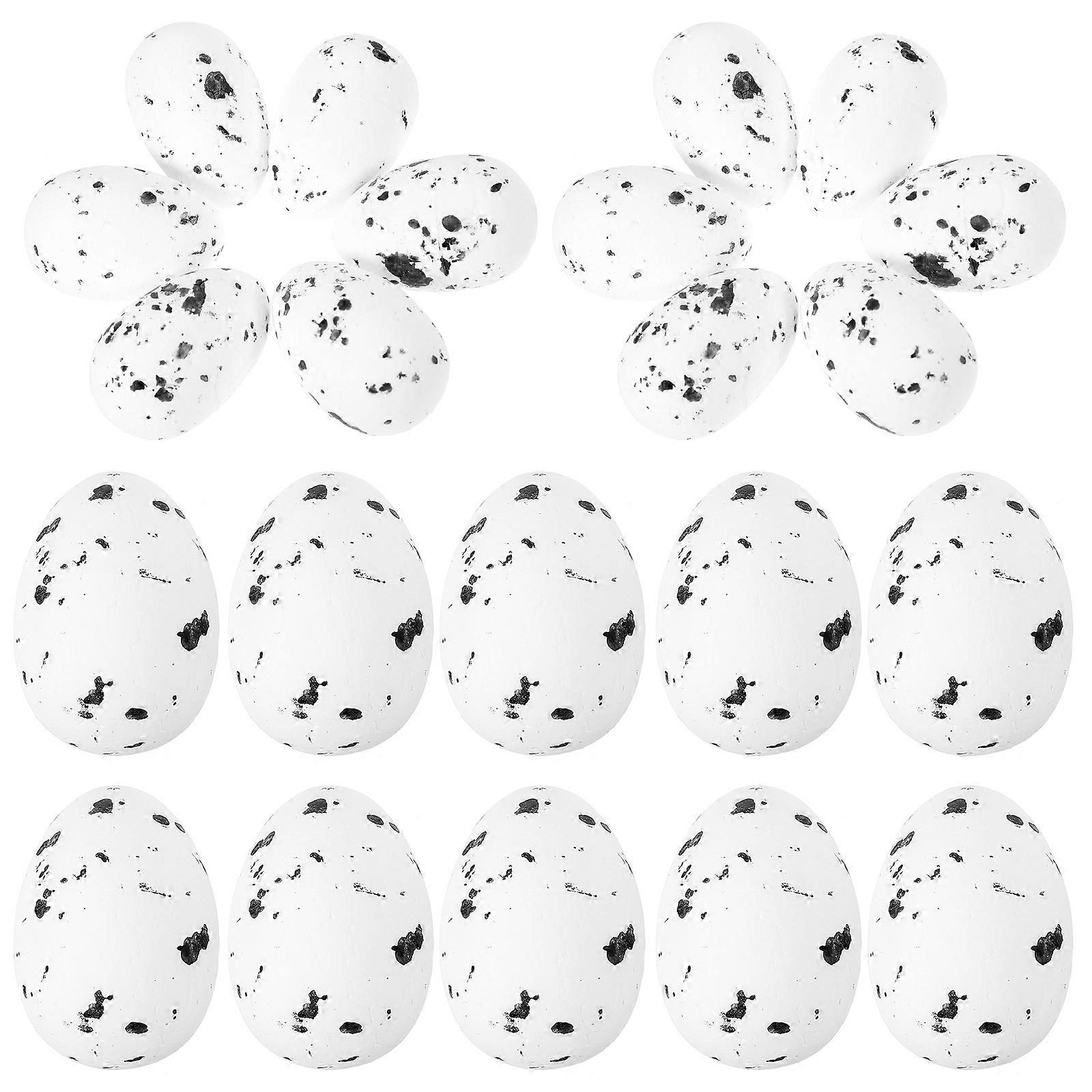 60pcs Simulated Bird Egg Decorations Easter Eggs Ornament Reusable Foam Eggs Easter Party Layout